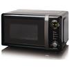 Melissa 16330132 - Microonde da solo, 700 Watt, 20 l, 5 livelli di potenza, funzione scongelamento, piatto in vetro, display LED, nero
