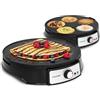 NutriChef Crepiera Elettrica 30 cm 1000W, Crepiera con Piastra Antiaderente Reversibile, Temperatura Regolabile, LED, Spatola e Dispenser, Ideale per Crepes, Crespelle, Pancake, Uova e Bacon