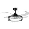 M LEDME Lampadario Ventilatore da soffitto Black Aqua 36W illuminazione Led regolabile con telecomando M LEDME