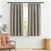 PONY DANCE Tende Oscuranti Corte per Finestre Tenda Termica Isolante per Cucina con Fettuccia Metodi di Sospensione Multipli Curtains Camera da Letto 2 Pezzi L140 x A145 cm, Sabbia