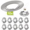 linovum Faretto da incasso con struttura in acciaio inox, di colore bianco, rotondo, orientabile 10er-set - Gebürstet