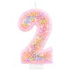 mciskin 2 candele di compleanno rosa macaron per ragazze, arcobaleno pastello macaron numero 2 candela per torta, decorazione colorata per torta per 2° compleanno ragazza, decorazione per feste di compleanno