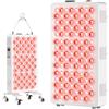 Hottoerak Lampada a Luce Rossa 240 LED, Lampada Infrarossa 3-in-1 con 3 timer e 5 livelli di luminosità, Piantana con 4 teste regolabili per casa, ufficio e salone