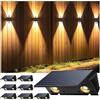 IIRARA Lampada Solare da Esterno di 8 Pezzi Alto e Basso Luci Solari Esterno Energia Bianco Caldo Illuminazione per Esterni 100LM Applique da Solare IP67 per Muro Vialetto Giardino