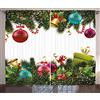 ABAKUHAUS Natale Tenda, Capodanno saluto, Casa Arredamento Elemento Distintivo Due Pannelli Set, 280 x 260 cm, Magenta verde