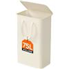 Lifewit Cesta Portabiancheria Salvaspazio con Coperchio, Cesto Biancheria Sporca Sottile con Manici, Portabiancheria Sporca Pieghevole per Camera da Letto, Bagno, Lavanderia, 75 L, Bianco