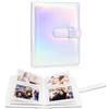 Amimy Album fotografico con 64 tasche per pellicola da 5,7 x 7,6 cm, mini album piccoli per fotocamera istantanea Fujifilm Instax Mini, raccoglitore per foto Kpop (Argento magico)