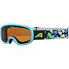 ALPINA CARVY 3.0 - maschera da sci anti-appannamento, estremamente robusta e resistente agli urti, con protezione UV al 100%, per bambini - blue matt - XS