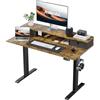 Agilestic Scrivania regolabile in altezza con 2 cassetti 100 x 60 cm Scrivania stabile regolabile in altezza elettricamente,scrivania ergonomica sit-stand,scrivania per computer,marrone