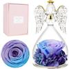Miofula Festa della Mamma Idee Regalo Mamma,Rosa Stabilizzata Angelo,Rosa Eterna in Angeli Figurine Regalo Donna,Regalo Donna Compleanno Anniversario Regali Fidanzata Nonna,Regali Festa della Mamma