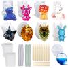 Woohome 25 Pz Stampo Silicon Epoxy Casting Mold, 3D Animali Stampo Silicone Resina, Stampi Silicon per Sfere per Fai da Te in Resina, Portachiavi, Decorazioni per La Casa