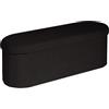 PINPLUS Pouf con Contenitore, Sgabello Imbottito Pieghevole in Tessuto Bouclé, Panchetta con Vano di Rimaneggio per Camera, Soggiorno, Ingresso, 110x38x38cm, Nero