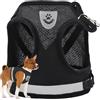 PARENCE - Imbracatura riflettente e senza pressione taglia S per cani, gatti e conigli - Guinzaglio incluso - Imbracatura traspirante e comoda con guinzaglio staccabile da 110 cm - Nero