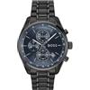 BOSS Orologio con Cronografo al Quarzo Nero Collezione GRAND PRIX 44 con Cinturino in Acciaio Inossidabile Nero - 1514314