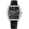 Tommy Hilfiger Orologio Analogico Multifunzione al Quarzo Nero con Cinturino in Pelle Nero - 1710761