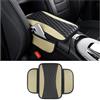 GTLM Aggiornato Copri Bracciolo Auto,Pelle in Microfibra Copri Poggiabraccio Auto con 2 Tasche Portaoggetti,Copri Poggia Braccio per Auto Accessori Auto Interno per i Veicoli (Beige)