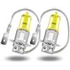 Teguangmei 2x H3 Lampadina Alogena 12V 55W Ultra Luminosità 3000K Giallo Lampada Alogena, Adatto per fari per auto fendinebbia Giorno Drive Light DRL