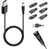 Vnuipofa 8 pezzi cavo universale USB per rasoio, caricatore da rasoio universale 5 V USB per rasoi e rasoio, con 7 adattatori, per dispositivi di cura personale, accessorio per casa e viaggio