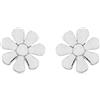 LUXENTER Pendientes Flor de Plata de Ley 925 acabado en rodio
