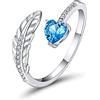 PEARLOVE Argento Anelli da Donna Regolabili,Argento Sterling Anelli di Dita Aperti per le Donne Dimensioni Regolabili 6-12