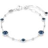 Swarovski Imber Braccialetto, Gioiello con Cristalli Blu, Taglio Round, Montatura a Castone, Chiusura a Moschettone con Extender, Placcatura in Tonalità Rodio, 16,5-20,5 cm, 0,6 x 0,6 cm