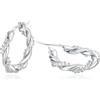 Sfoni Orecchini a cerchio da donna, placcati in argento Sterling, ipoallergenici, con zirconia cubica, 20 mm, con scatola portagioie e biglietto regalo, 20mm, Argento sterling, Zirconie sintetico