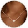 JeweBella Collana Cuore Argento 925 Donna Ragazza Collana Zirconia Pendente Collana Placcato Oro 18K Catena Ciondolo Collane Regolabile Argento Oro Rosa Regali Gioielli Festa