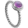 Nenalina Anello da donna in argento sterling 925, con ametista viola, 6 mm, lavorato a mano, 212999-015