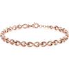 TJC Infinito braccialetto da donna con nodo dell'infinito, bracciale a catena a maglie infinite, in argento sterling 925/oro rosa/oro giallo,16.5, 17.5, 20 cm, Oro giallo, Senza pietre preziose.