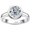 aomoso Anello da Donna - Anello di Moissanite, con Certificato GRA, Argento 925, Colore D+, Clarità VVS1, Moissanite di Alta Qualità, Taglio al Plasma, uso per Uscite/Uso Quotidiano/Matrimoni/Anniversari
