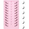 Oreola Mezze Ciglia Wispy Clear Band, Look Naturale, 10 Paia, Ciglia Angolari Leggere Fatte a Mano Morbide, Effetto Occhi di Gatto, Ciglia Finte di Visone Riutilizzabili