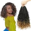 Firstcyh Hair, Extensioni per capelli con trecce a scatola e uncinetto Boho, capelli ricci, pre-inanellato, lungo, nero disordinato, Goddess Box Braids, estensioni di capelli per donne nere (77,7 cm