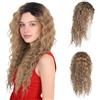 GNIMEGIL 66cm Parrucca Lunga Donna Ricci Fitti Marrone Sfumato | Fibra Sintetica Termoresistente, Calotta Traspirante Regolabile per Uso Quotidiano, Cosplay e Feste di Carnevale