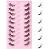 Oreola Mezze ciglia Aspetto naturale Wispy Cat Eye Lashes 10 paia Ciglia finte a fascia trasparente trasparente 3/4 Demi Wispies Ciglia Riutilizzabili