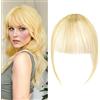 ELNX Frangia a clip | Extension per capelli con frangia a clip | Frangia finta con fermaglio per capelli | Capelli finti per donne e ragazze, uso quotidiano (oro chiaro)