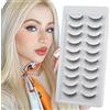 Parriparri Ciglia Finte Naturali 10 Paia 3D Courte Ciglia Dall'Aspetto Naturale Esile Ciglia Finte Di Visone Fatte A Mano False Eyelashes Morbide Fake Lashes Mink Per Truccof