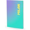 MILAN Quaderno A4 incollato, carta a righe, 48 fogli da 95 g/m², collezione Sunset, turchese