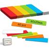 UTOMAG 60 Pezzi Etichette Magnetiche Scrivibili Colorate 60x20mm | Riutilizzabili, Ideali per Lavagne Magnetiche, Frigoriferi e Altri Superfici Magnetiche