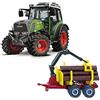 Burago Bburago M15590F Maisto Mini Macchine da Lavoro FENDT 209 VARIO TRATTORE CON RIMORCHIO LOG die cast Modello, Verde