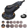 MAXXT Smerigliatrice elettrica MAXXT senza spazzole da 350 W - Levigatrice orbitale 5.0 con dischi da 150 e 125 mm, attacco a tre punti, 4000-10000 giri/min (6 livelli), con 20 fogli