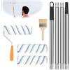 Zevmi Set di rulli telescopici per pittura con asta di prolunga da 30 - 180 cm e 3 rulli per pittura a soffitto