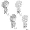 Set 4 Ganci A Ventosa Con Doppio Gancio – Super Resistenti Fino A 5 Kg, Senza Forare, Per Bagno, Cucina, Doccia, Grigio