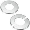 M METERXITY 2-Pack Flangia Divisibile Da Parete, Per Tubo Con Diametro Esterno 2.5 Pollici/63mm ABS Piastra Copritubo Rotonda Autoadesiva Piastre Dell'Acqua/Rubinetti [Tono Argento]