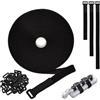 DealKits Fascette Fermacavi da 10m x 2cm con 50 Fibbie, Nero, Fascette a Strappo, Cinghie Fermacavi per Cable Management, Organizzatore Cavi, per Cavi, fili e Corde da Tagliare