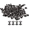 QUARKZMAN 100 Set di Rivetti in Pelle, 6x8mm Rivetti a Doppia Testa in Metallo per Riparazione Fai da Te di Artigianato in Pelle Borse Cinture Scarpe, Pistola Nera