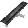 Sunrik Canale Doccia Nero 90 Cm Iox, Scarico a Pavimento, Sifone 360°