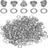 QUARKZMAN 50Set Passanti A Occhiello 3mm 1/8 Pollice Kit Passanti In Ottone Con Rondelle Per Tessuto Tendine Teli Cuoio Cinture Scarpe Borsa Fai Da Te, Argento