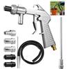 ZHEHNSA Pistola per sabbiatura set, sabbiatrice per compressore, con ugello lungo, calibro 5 mm/6 mm, trasportatore di aspirazione, tubo in gomma da 1 m, connettore per presa d'aria, sgrassatore