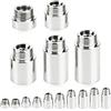 UESDU 15 prolunghe per rubinetto da 1/2 pollici, in acciaio inox, prolunga per doccia 10/20/30/40/50 mm (IG Ø 19,5 mm x AG Ø 20,3 mm), tubo di prolunga in acciaio inox per doccia