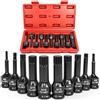 AFEPHE XZN - Set di 10 chiavi a bussola 1/2, 1/2, M5, M6, M8, M10, M12, M14, M16, M17, M18, M19 per chiavi dinamometriche, chiavi a cricchetto